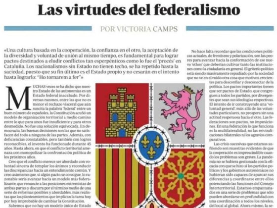 ‘Las virtudes del federalismo’, por Victoria Camps