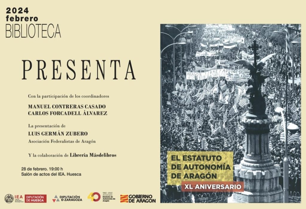 Presentación en Huesca del libro sobre el 40 aniversario del Estatuto de Autonomía